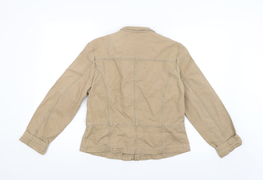 ervie Womens Beige Biker Coat Size 14