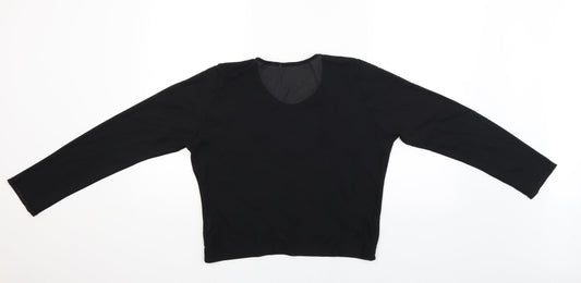 Preworn Womens Black Basic Blouse Size 14