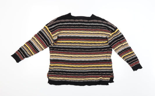 Apricot Womens Multicoloured Striped Pullover Jumper Size 12