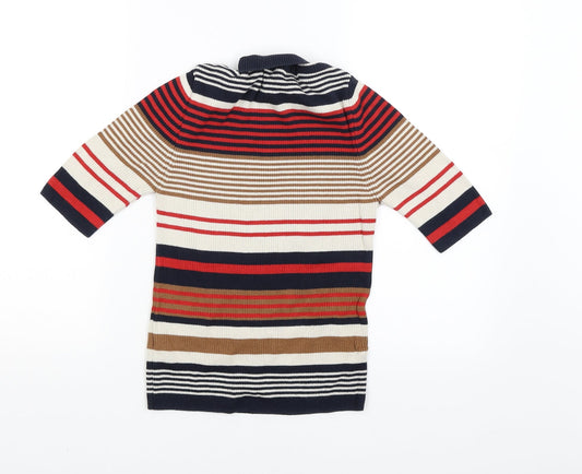 Miss Selfridge Womens Multicoloured Striped Pullover Jumper Size 12