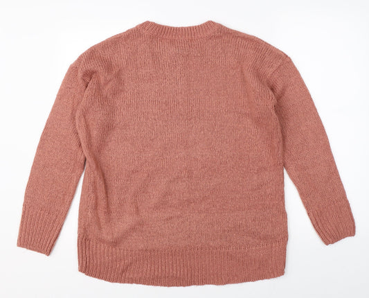 New Look Mens Red Knit Pullover Jumper Size M