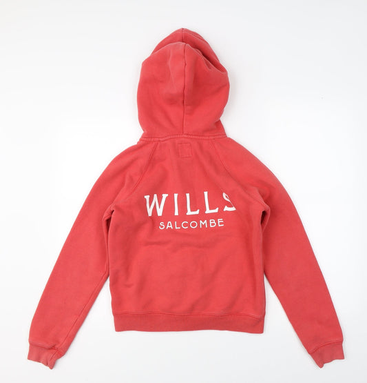 Jack Wills Womens Red   Full Zip Hoodie Size 6