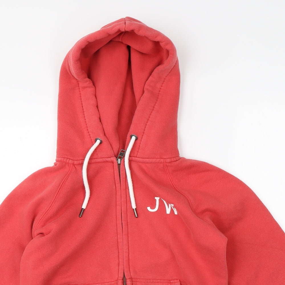Jack Wills Womens Red Full Zip Hoodie Size 6