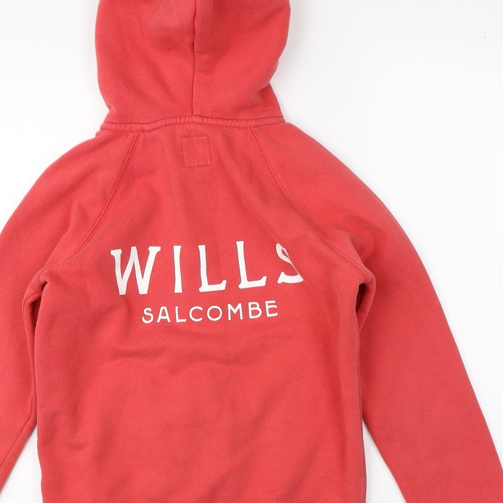 Jack Wills Womens Red Full Zip Hoodie Size 6