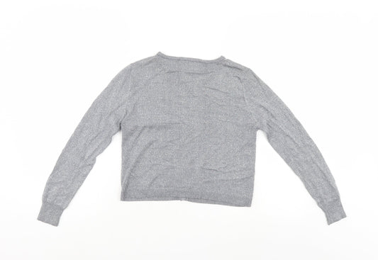 Suchita Womens Silver Cardigan Jumper Size 4