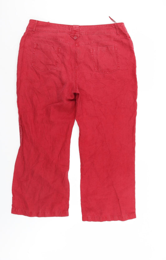 Preworn Womens Red Straight Jeans Size 8 L26 in