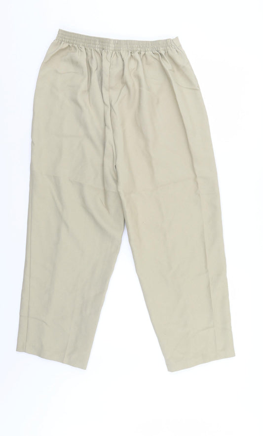 Unity Womens Beige Trousers Size 16 L25 in - Elastic Waist