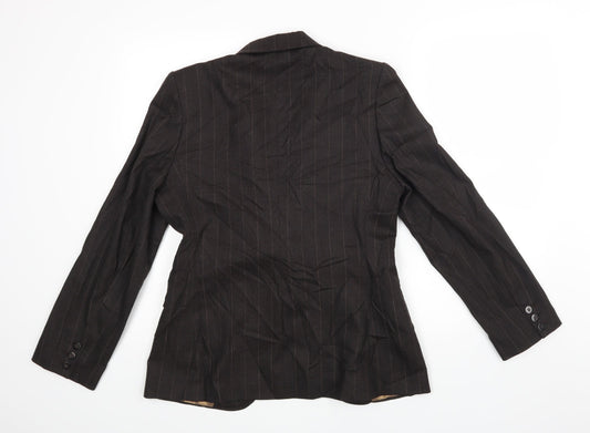 Nrxt Womens Brown Striped Jacket Blazer Size 12
