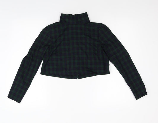 ASOS Womens Blue Check Jacket Size 8 - Cropped