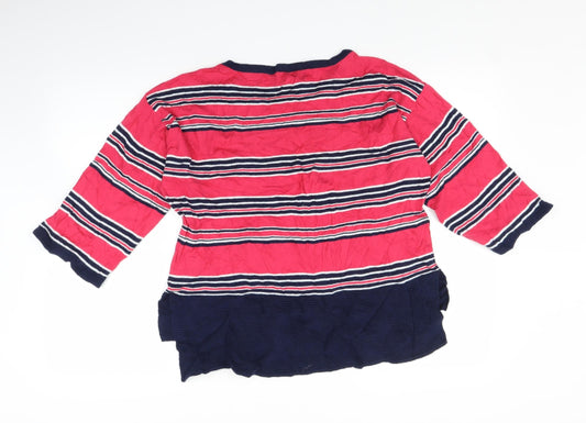 NEXT Womens Pink Striped Pullover Jumper Size 8