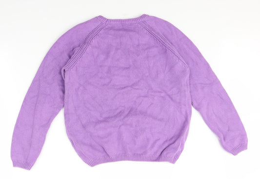 ISLE Womens Purple Knit Pullover Jumper Size M