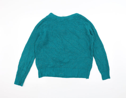 Note Womens Green Knit Pullover Jumper Size 12