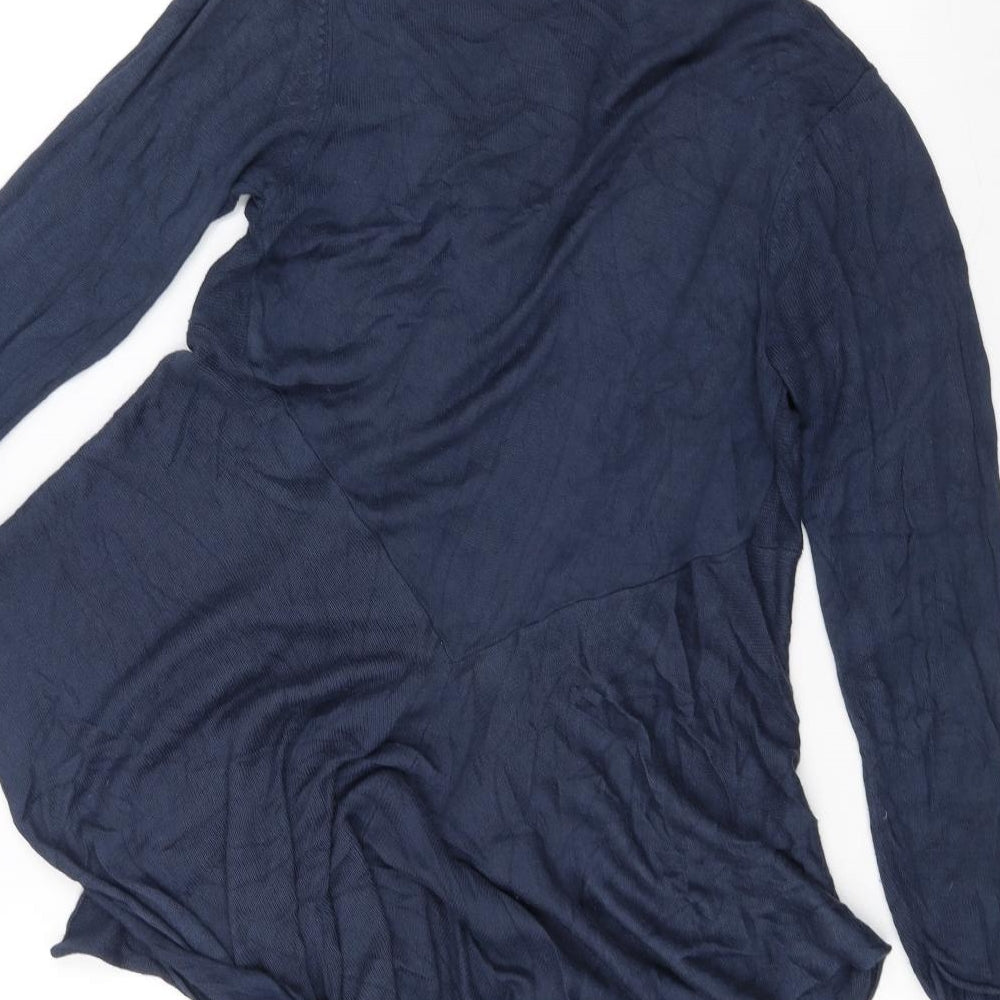 Text Womens Blue Cardigan Jumper Size M