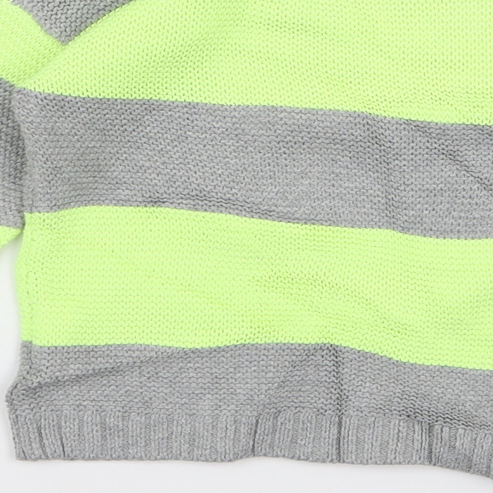 Gap Girls Green Striped Pullover Jumper Size 6 Years