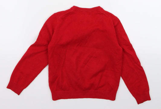 Little Dickins and Jones Boys Red Rayon Pullover Jumper Size 3 Years - CHRISMTAS