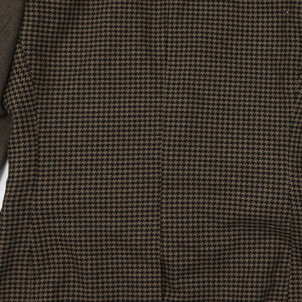 Brand and care label for ASOS women’s brown jacket, size UK 40