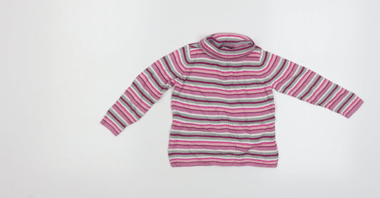 George Baby Multicoloured Striped Henley Jumper Size 12-18 Months