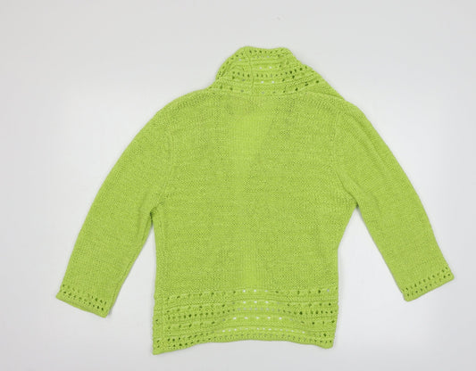 Soon Womens Green Cardigan Jumper Size 14