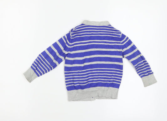 M&S Baby Blue Striped Cape Jumper Size 12-18 Months