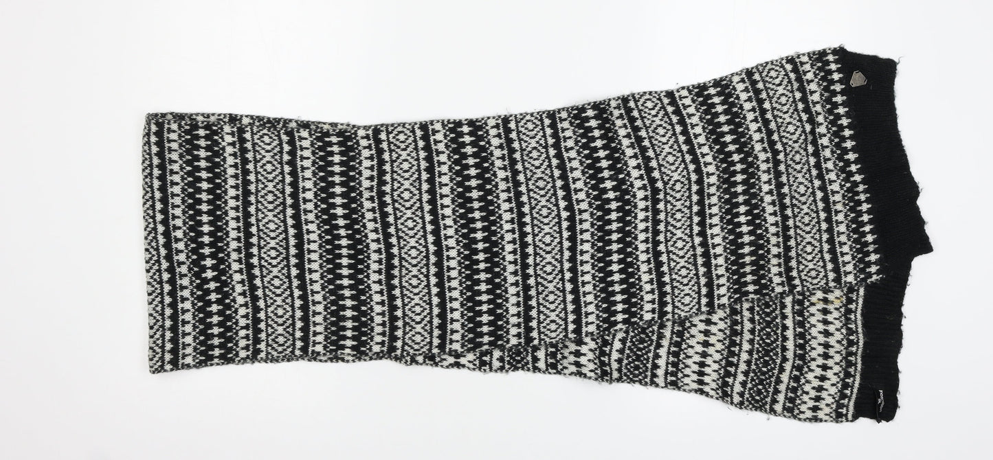 Twisted Soul Mens Black Geometric Scarf Size Regular