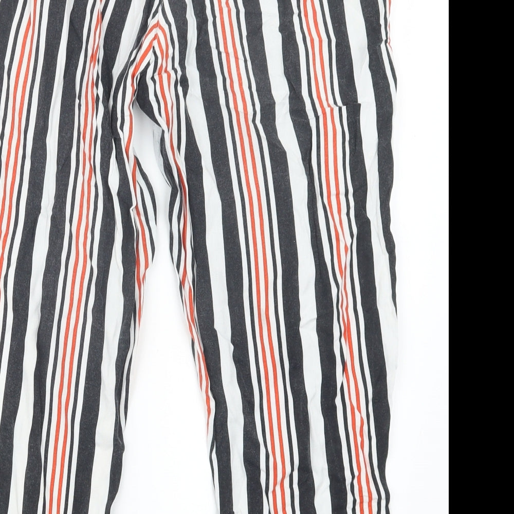 River Island Womens Black Striped Trousers Size 8 L22 in