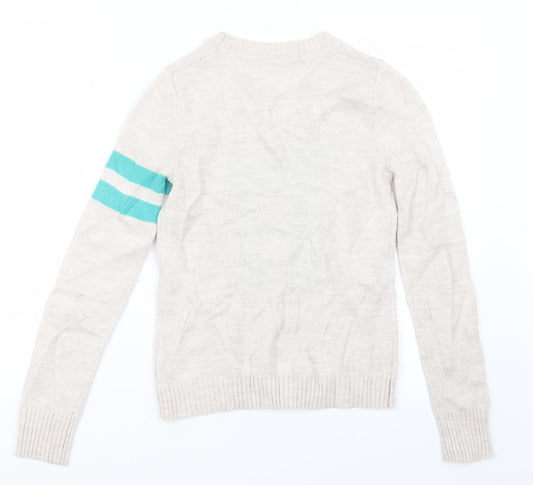 BSK Womens Beige Knit Pullover Jumper Size S