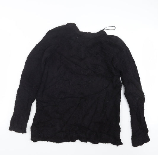 Topshop Womens Black Knit Pullover Jumper Size 6