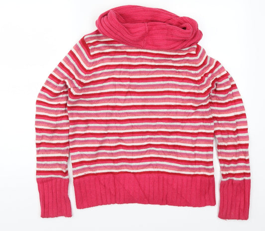 Marks and Spencer Womens Pink Striped Pullover Jumper Size 16