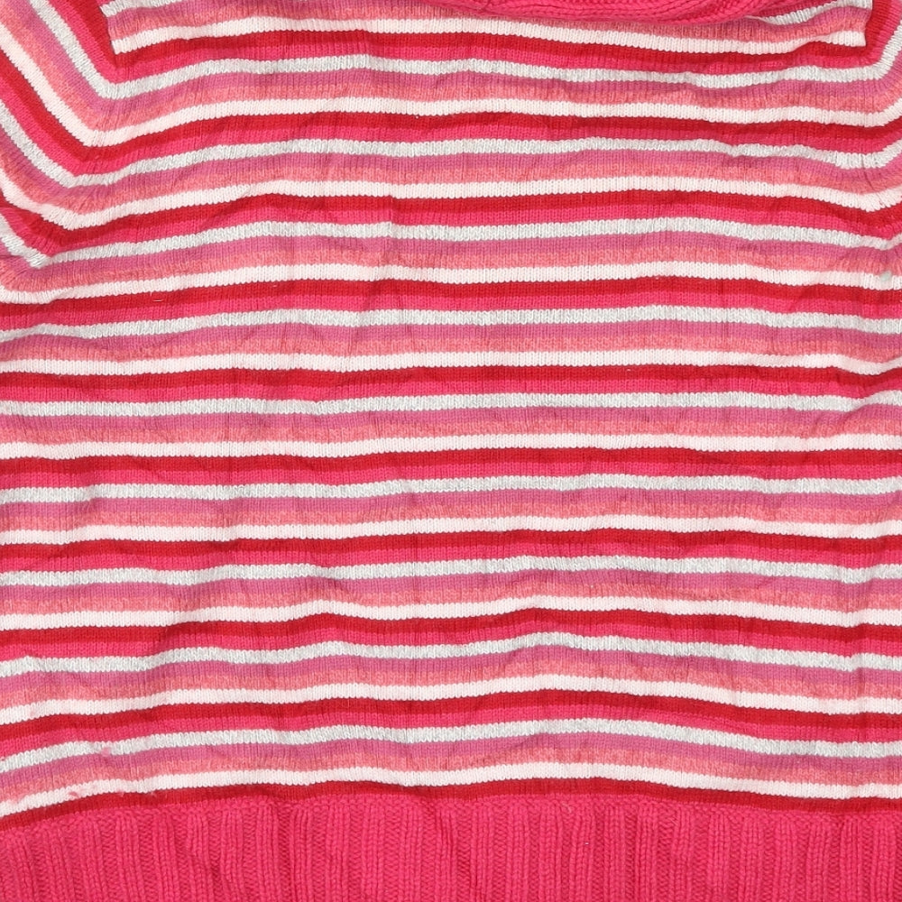 Marks and Spencer Womens Pink Striped Pullover Jumper Size 16