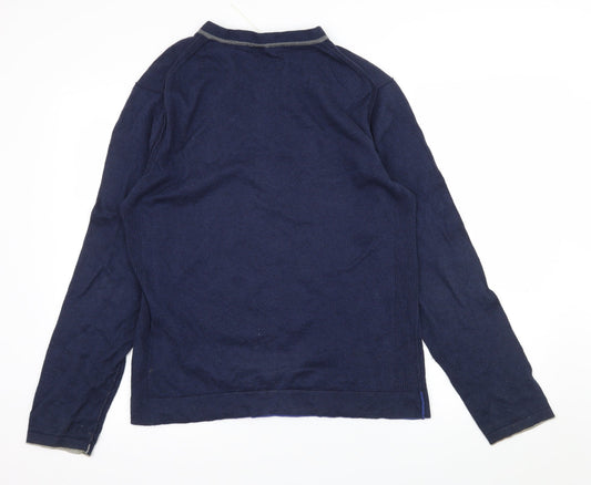 W8 Mens Blue Knit Pullover Jumper Size M