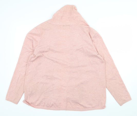 Dunnes Womens Pink Knit Cardigan Jumper Size XL