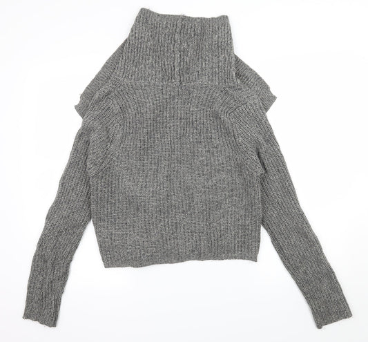 E-vie Womens Grey Knit Cardigan Jumper Size 14