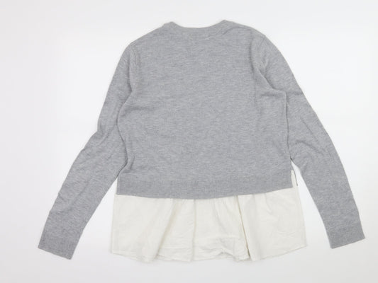 H&M Womens Grey Knit Pullover Jumper Size M