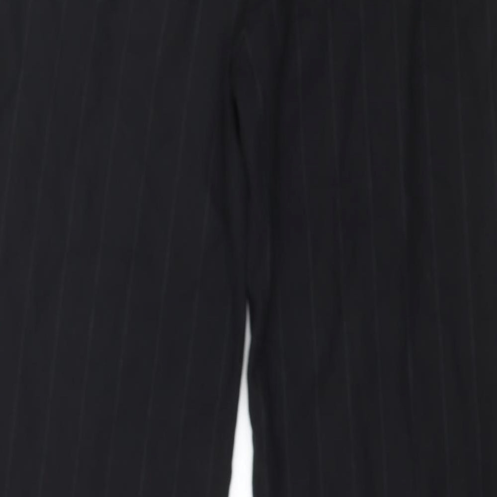 NEXT Womens Black Striped Trousers Size 12 L30 in