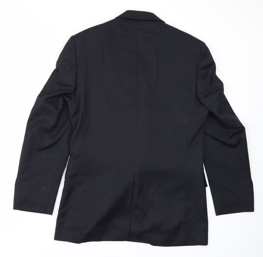 Burton Mens Black Striped Jacket Blazer Size 36