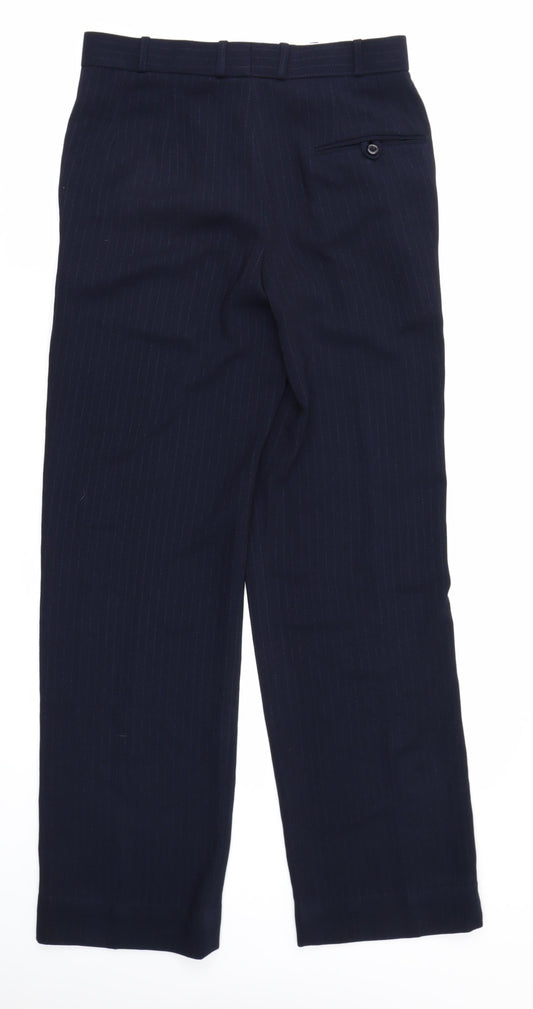 Club Collection Womens Blue Striped Trousers Size 32 in L30 in