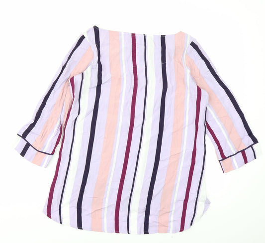 NEXT Womens Purple Striped Basic Blouse Size 6