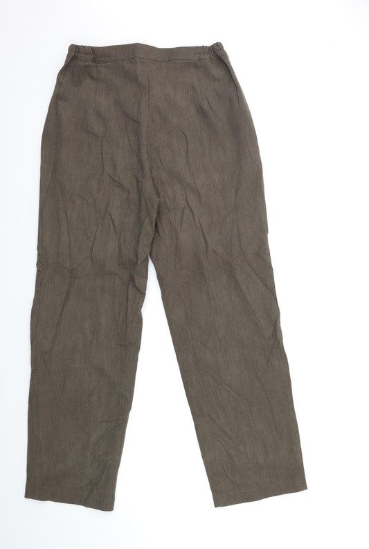 Poppy Womens Brown Trousers Size 14 L30 in
