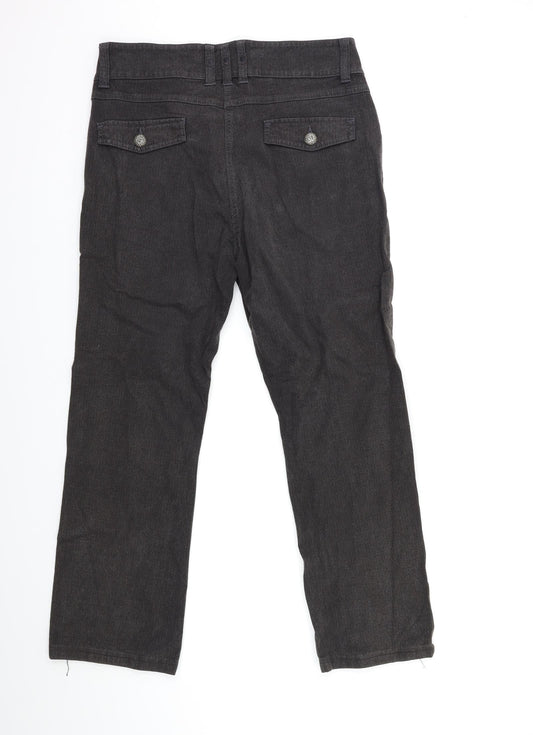 Per Una Womens Black Denim Straight Jeans Size 8 L28 in