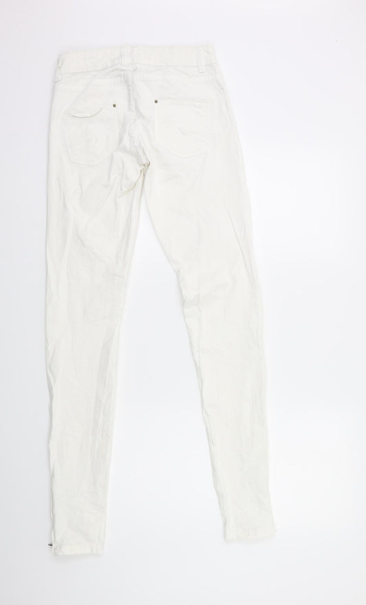 Preworn Womens White Denim Skinny Jeans Size 26 in L31 in