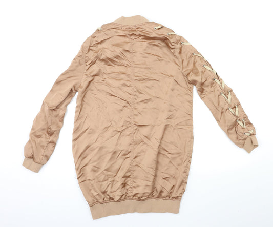 Missguided Womens Brown Bomber Jacket Jacket Size 8