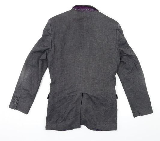 Greenwods Mens Grey Jacket Suit Jacket Size 34