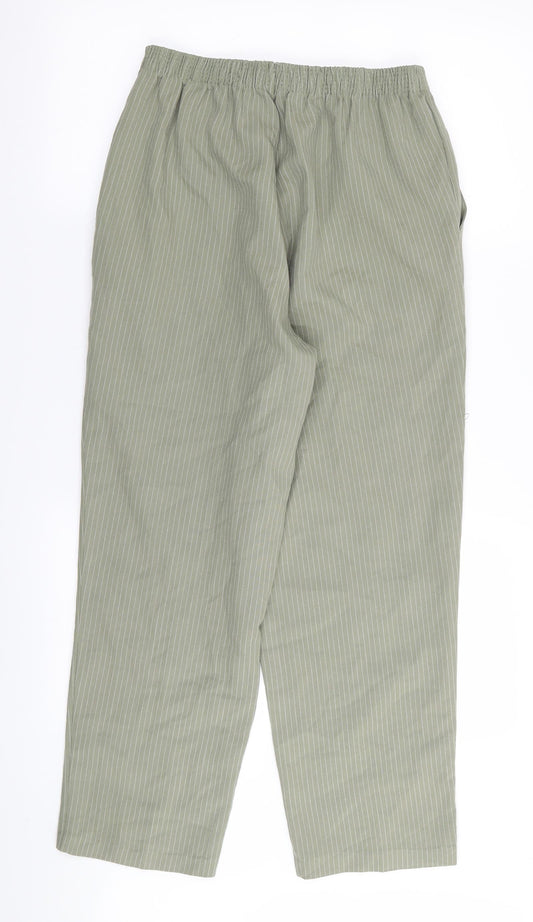 5 seasons Womens Green Striped Trousers Size M L27 in - Stretch waistband