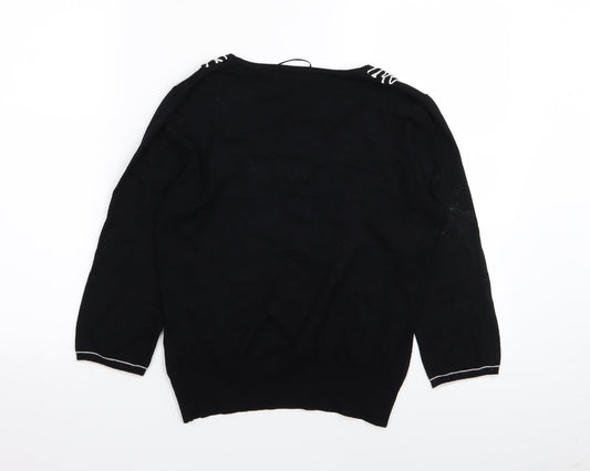 Per Una Womens Black Basic T-Shirt Size 10