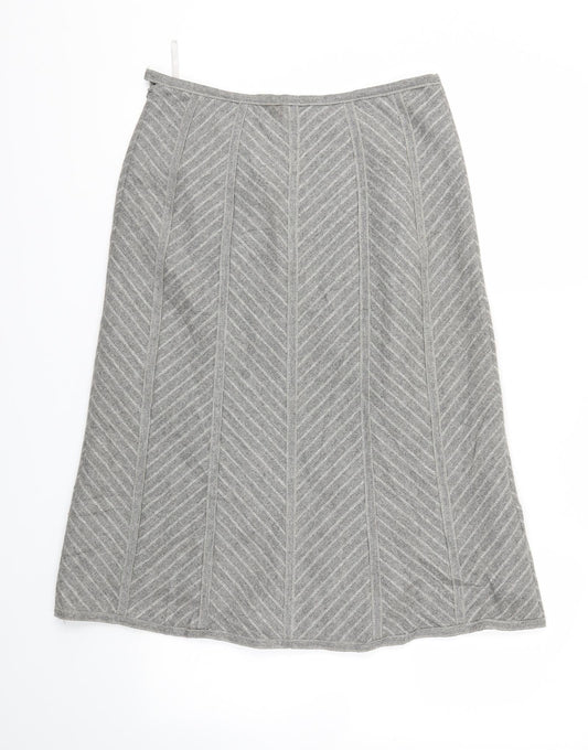 M&S Womens Grey Flare Skirt Size 8
