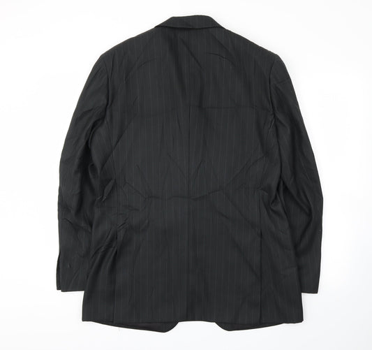 Milan Mens Black Striped Jacket Blazer Size 40