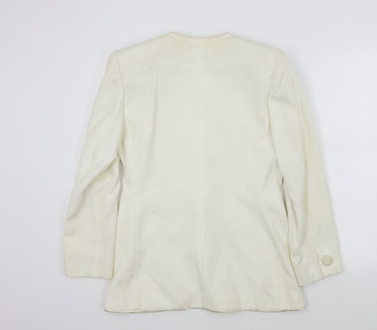Kasper Womens Beige Colourblock Jacket Blazer Size 8 - Embroidered
