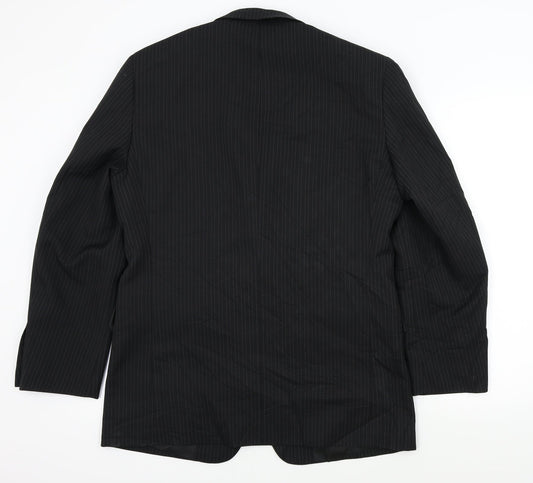 Taylor & Wright Mens Black Striped Jacket Blazer Size XL