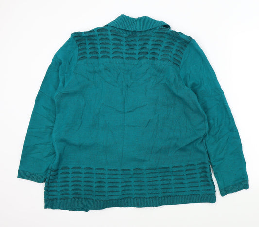 MONIQUE Womens Green Cardigan Jumper Size M