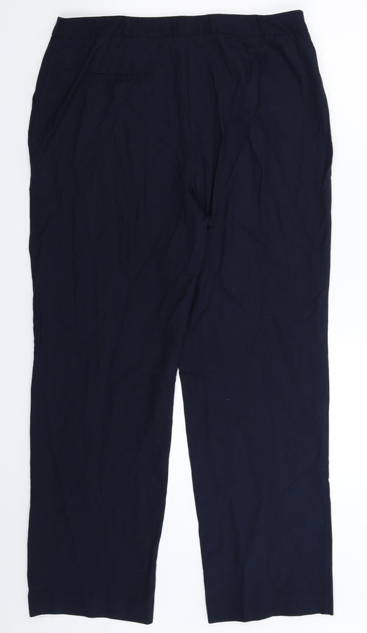 Papaya Womens Blue Trousers Size 14 L29 in